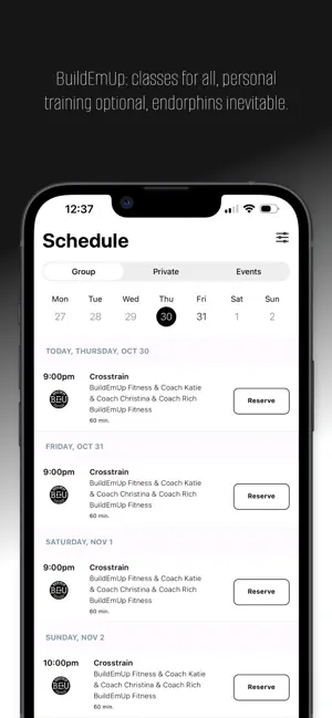 BuildEmUp Fitness screenshot 3