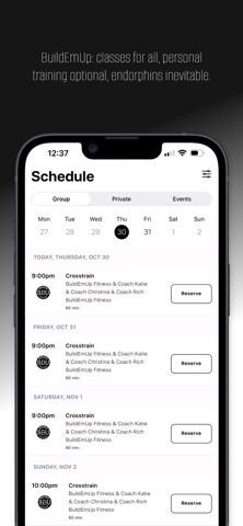BuildEmUp Fitness screenshot
