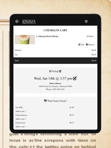 Hosanna's iPad screenshot