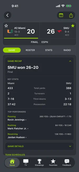 SMU Football Schedules screenshot 3