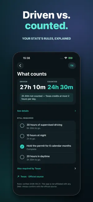 Driving Log: Teen Permit Hours screenshot 3