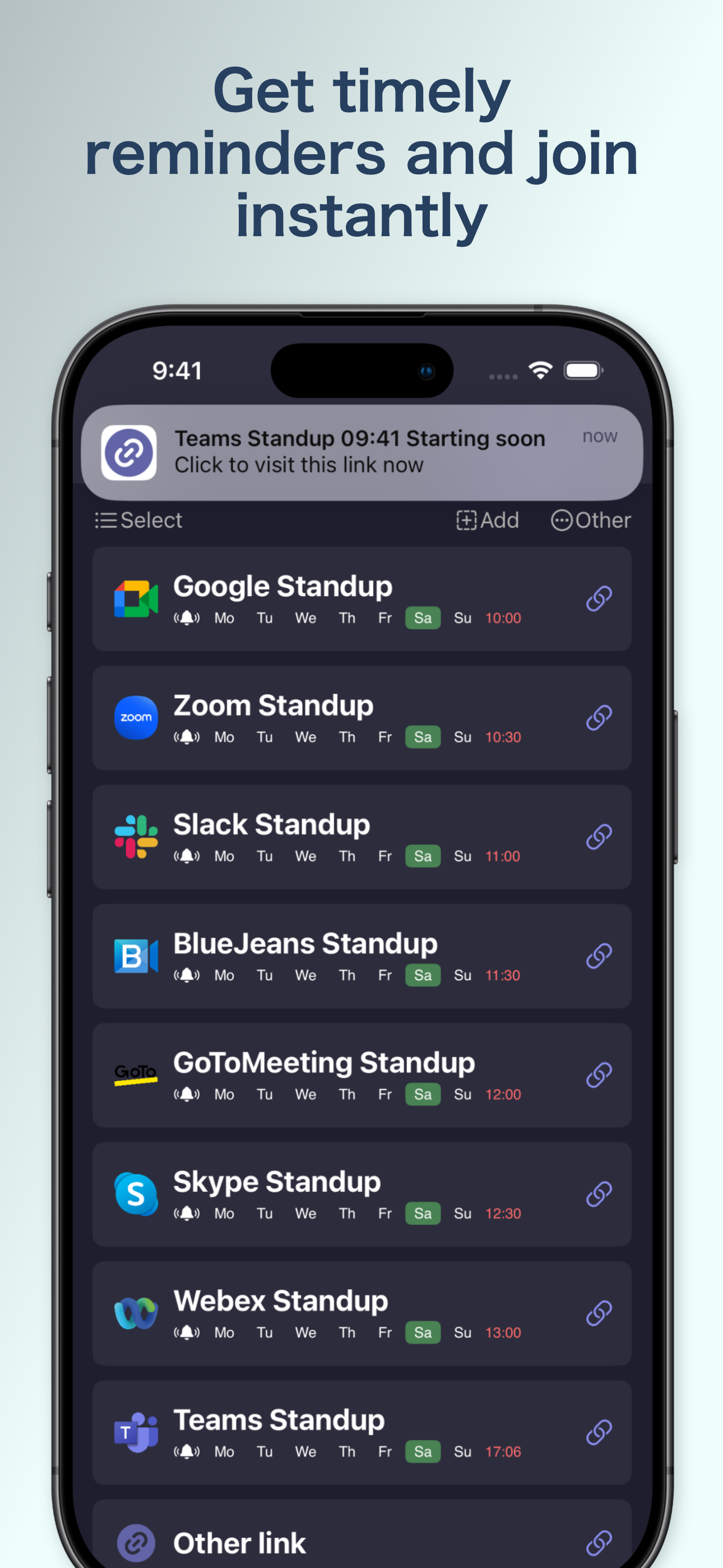 Meeting Links & Quick Access screenshot 5