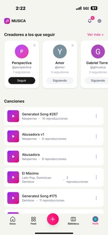 MUSICA  AI - Crea canciones iPhone screenshot