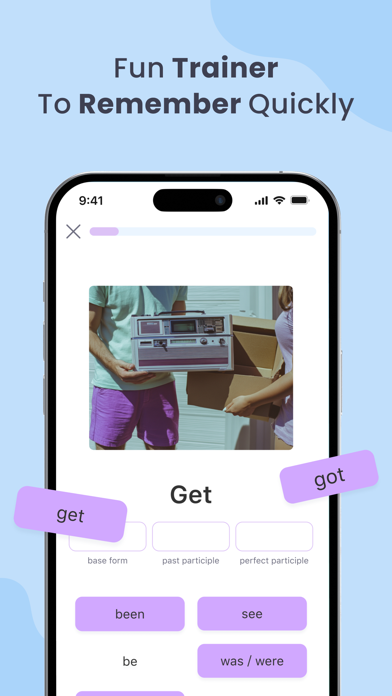 Irregular Verbs: Trainer Screenshot