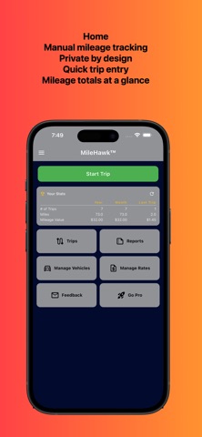 MileHawk: Mileage Log Tracker screenshot