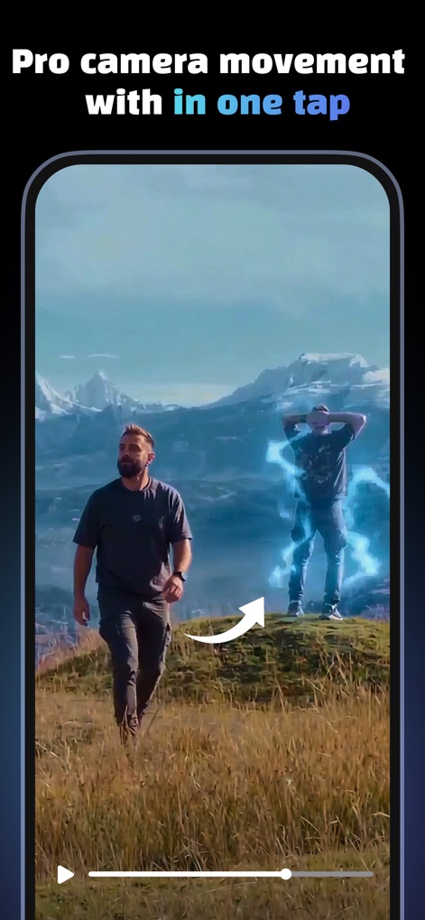 Creati: Gen AI Content Creator - This tool demonstrates professional camera movement effects and the integration of surreal, electric visual elements to enhance any scene.