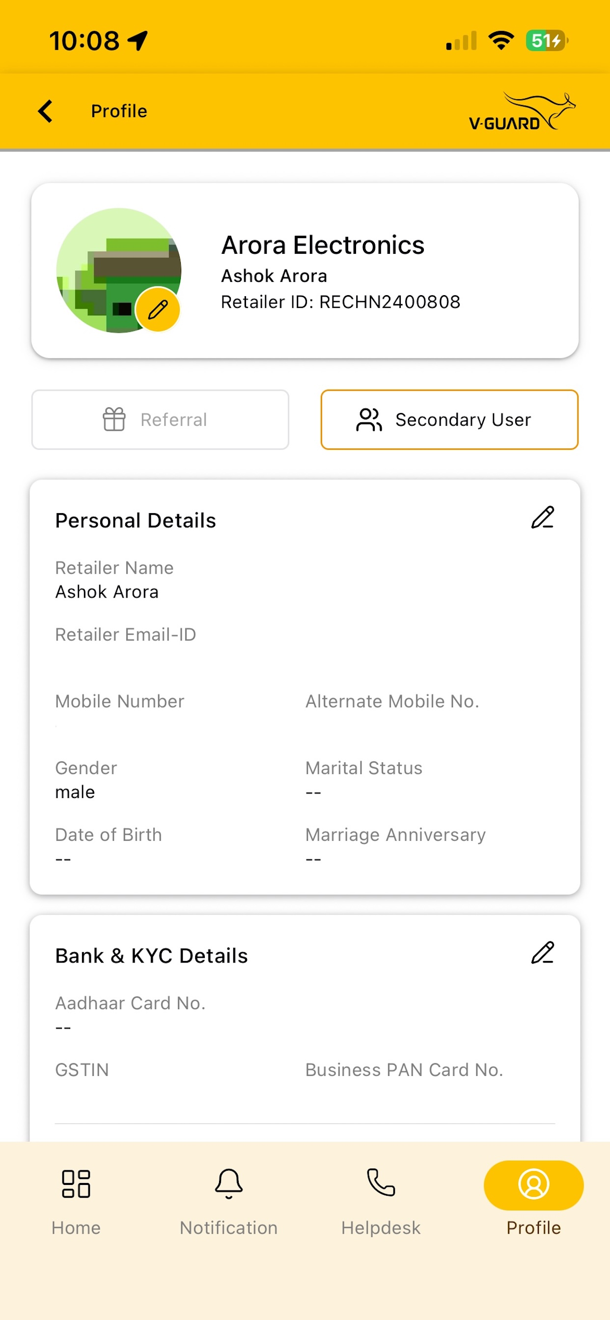 V-Guard Rishta Retailer App