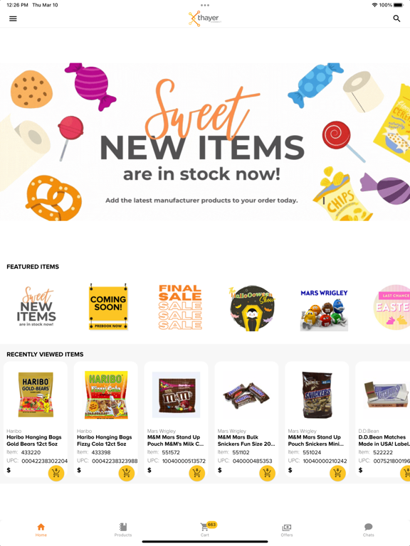 Thayer Connect iPad screenshot 1 - Food & Drink app