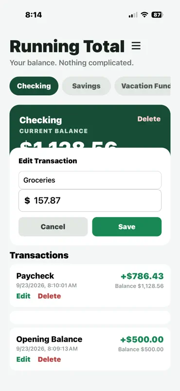 My Actual Balance screenshot 2 of 5