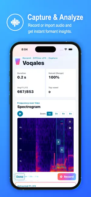 Voqales: Spectrogram Formants screenshot 3