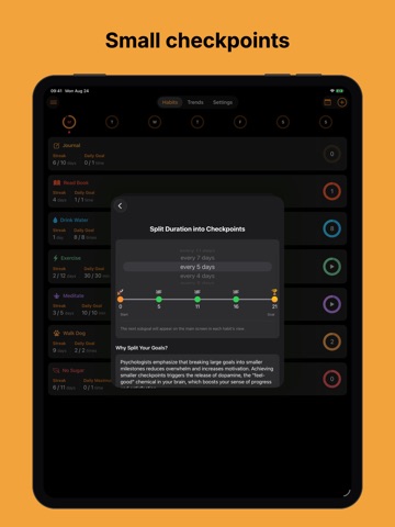 Habit Tracker EasyHabits iPad screenshot
