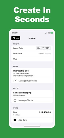 Simple Invoice Templates screenshot