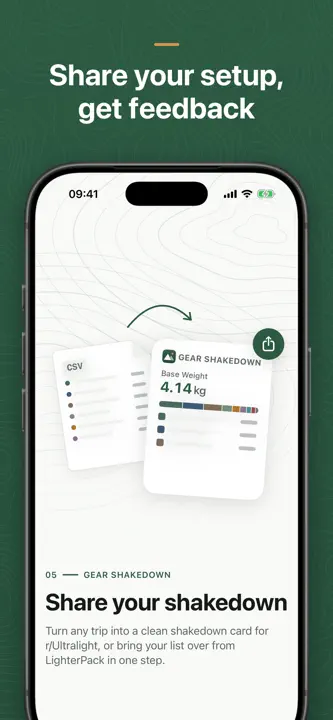 Pack: Ultralight Gear List screenshot 5