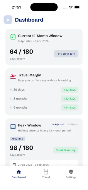 Settld: UK Residency Tracker screenshot 2