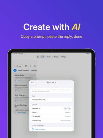 Prova: Quiz & Test Maker iPad screenshot