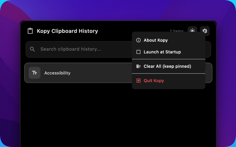 Kopy - Minimal Clipboard iPhone screenshot