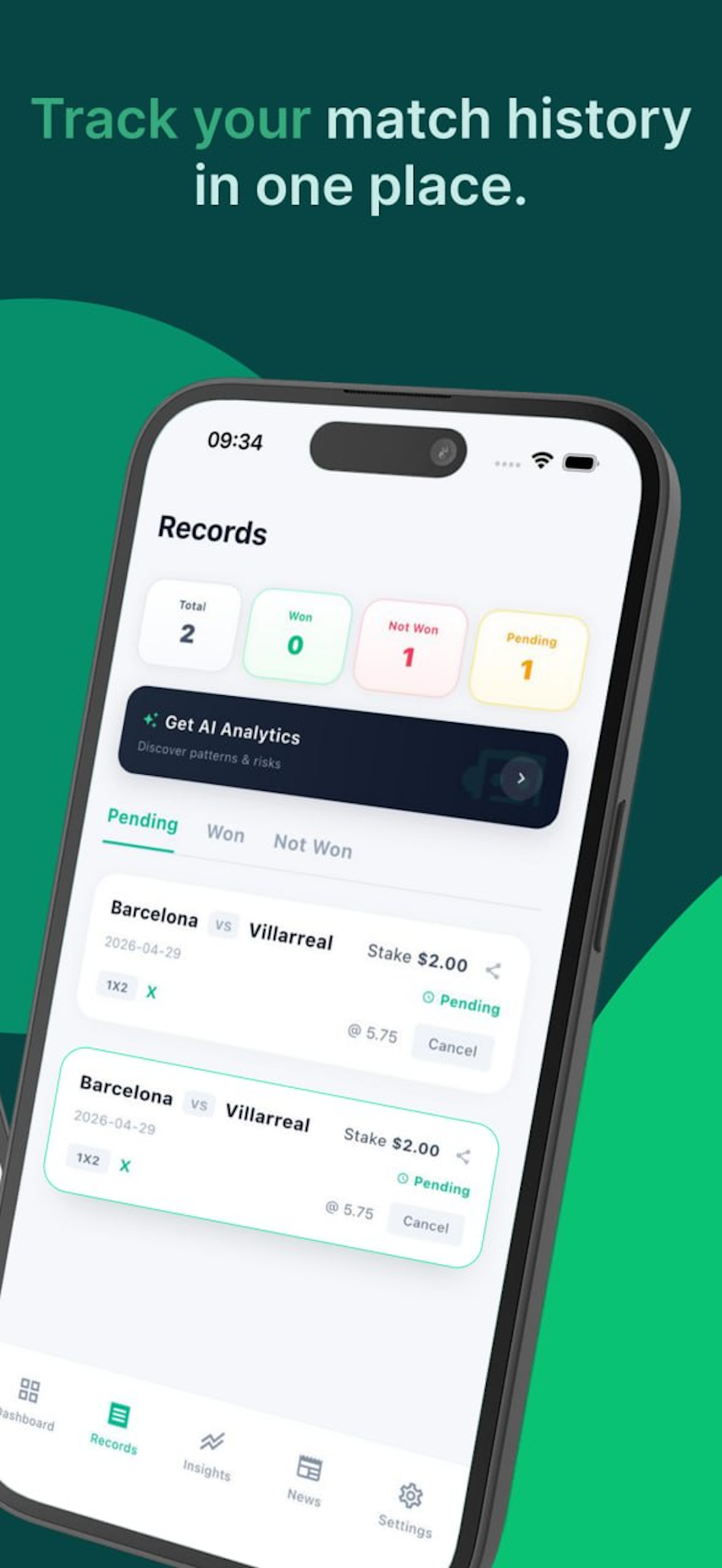 SportPulse – Decision Journal screenshot 3