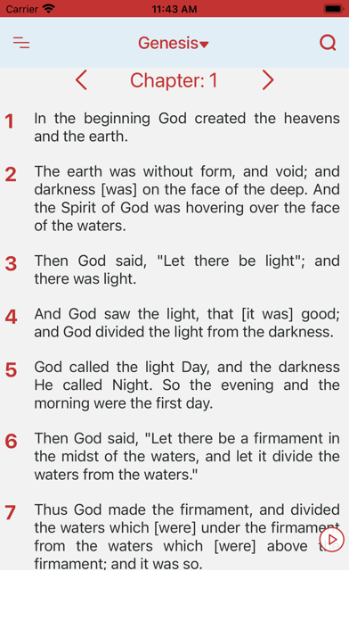 King James Version Bible (KJV) Screenshot