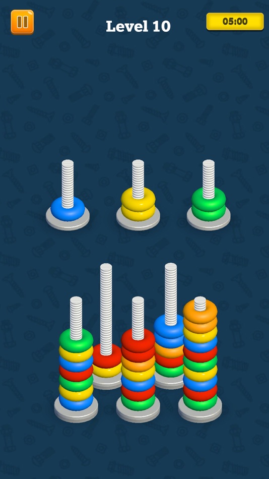 #3. Nuts and Bolts - Color Sorting (iOS) 게시자: Mumshad Jawad