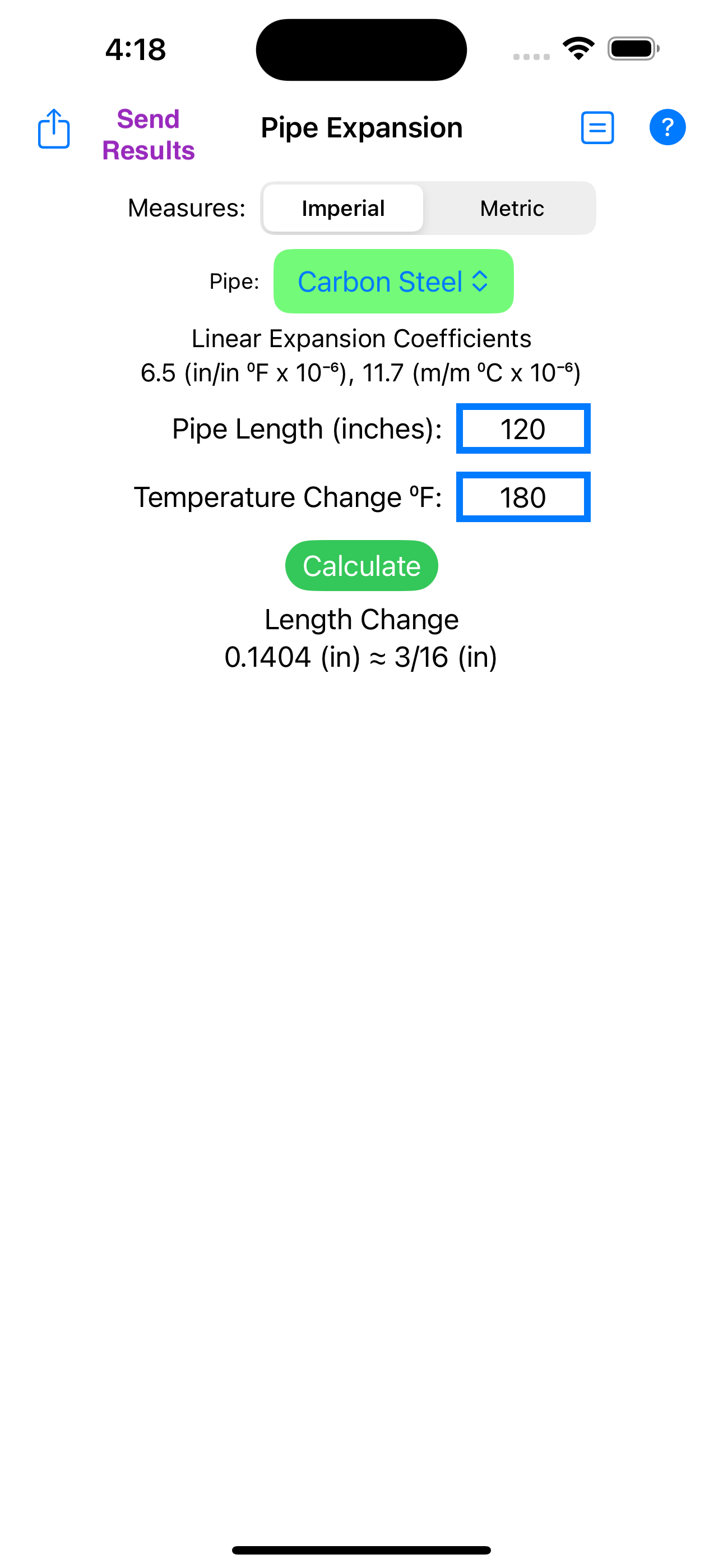 Pipe Expansion Calculator