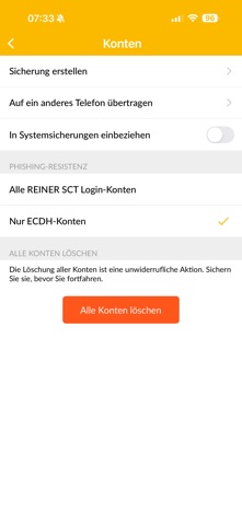 REINER SCT Authenticator screenshot