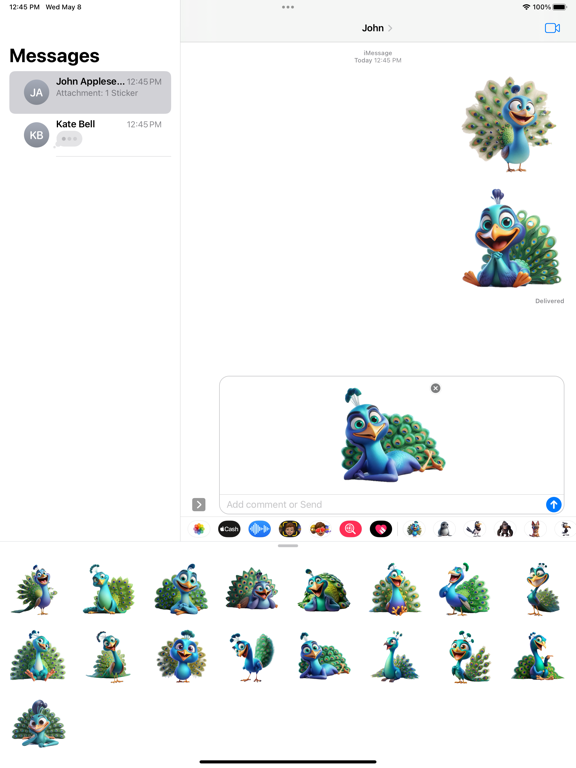 Screenshot #6 pour Happy Peacock Stickers