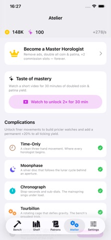 ClockmakersBench iPhone screenshot