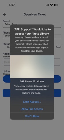 AFFI Support screenshot