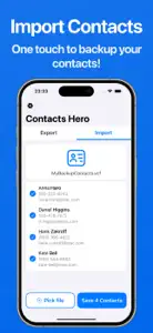 Export & Import Contacts Hero screenshot #3 for iPhone