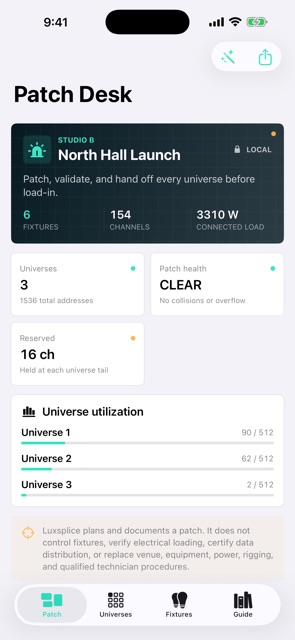 Luxsplice: DMX Patch screenshot 1
