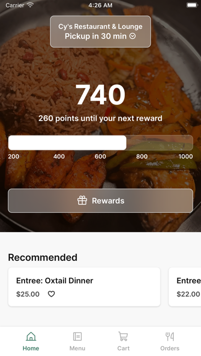 Cy's Restaurant & Lounge iPhone screenshot 1 - Food & Drink app