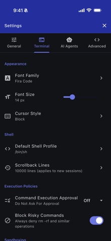 QuickTerminal - Multi-Shell iPhone screenshot