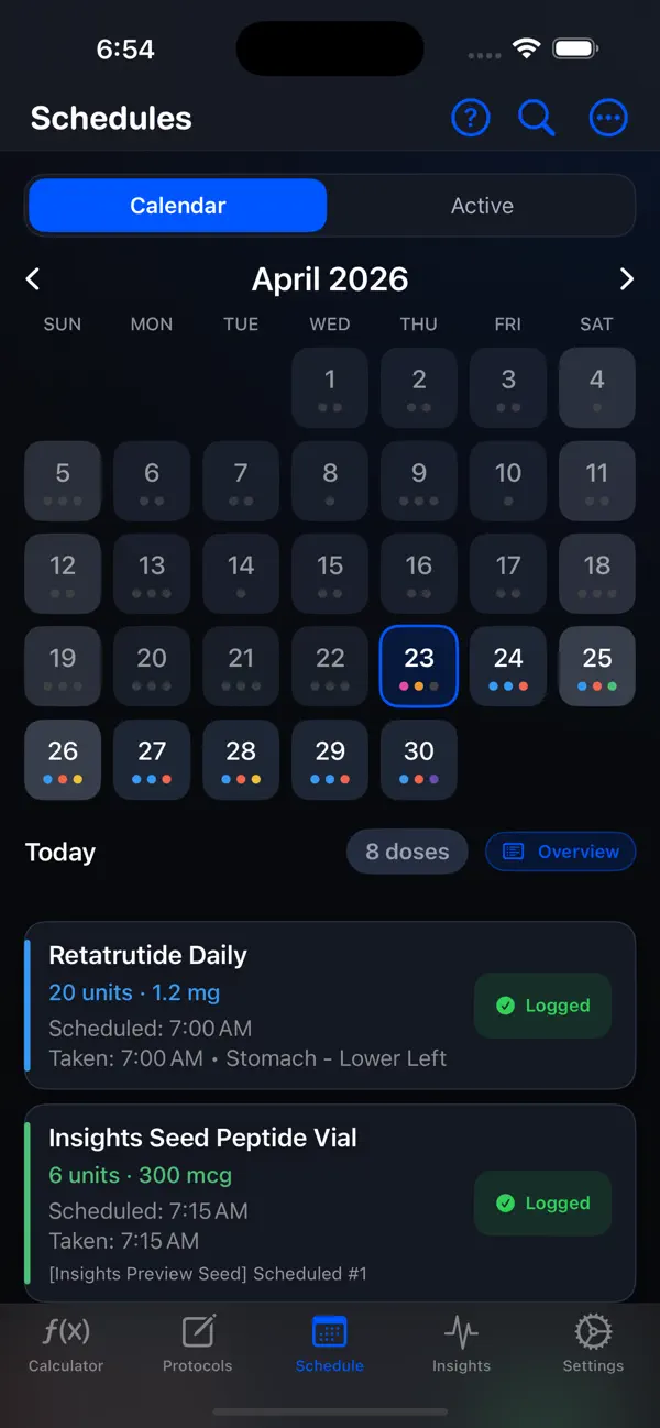 Screenshot #3 pour Peptide Tracker Calculator
