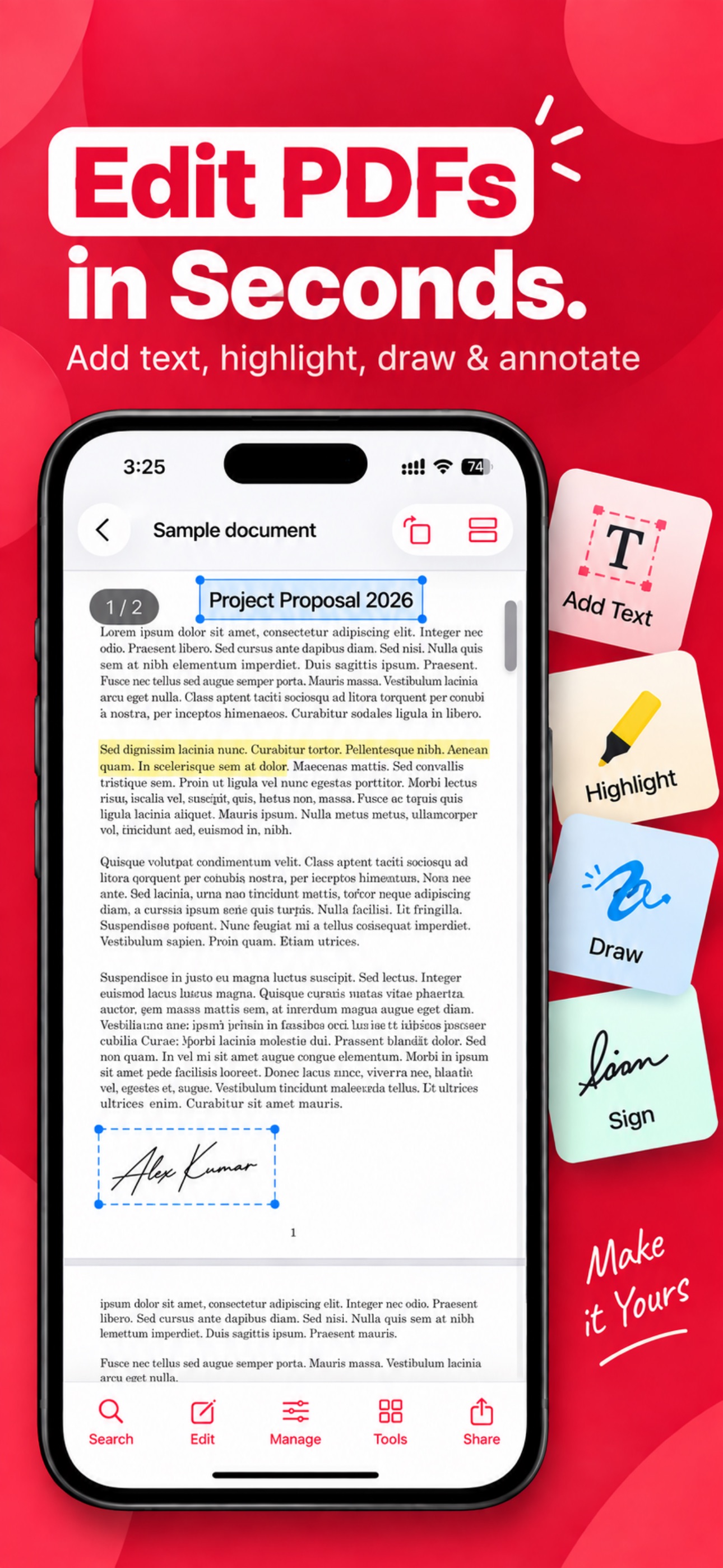 Screenshot 2 of PDF Reader & Editor: Sign Docs