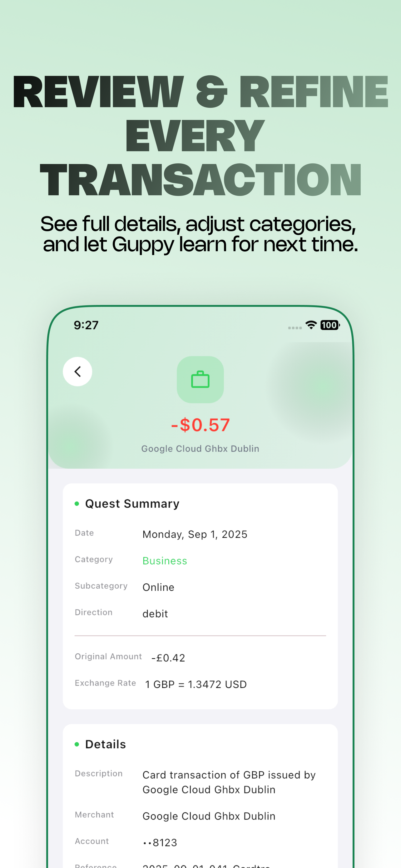 Guppy: Track Spending Habits