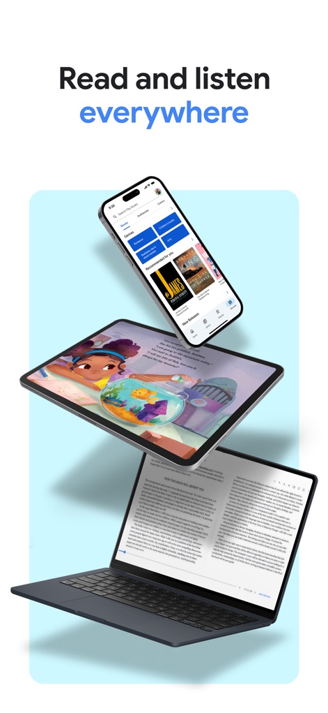 Google Play Books & Audiobooks - Découvrez comment l'application offre une flexibilité inégalée, permettant aux utilisateurs d'accéder à leurs contenus sur divers appareils comme le smartphone et la tablette, garantissant une lecture fluide partout.