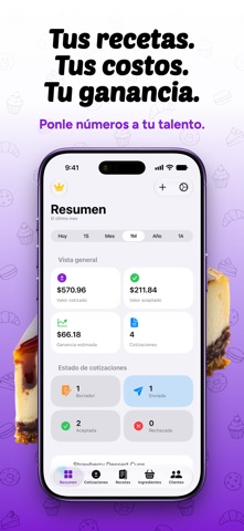 Pastri: Costos de recetas iPhone screenshot 1