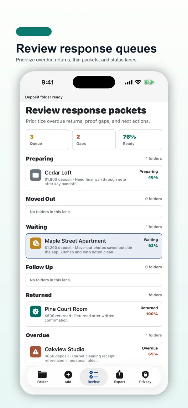Screenshot #3 pour Rental Deposit Return Folder