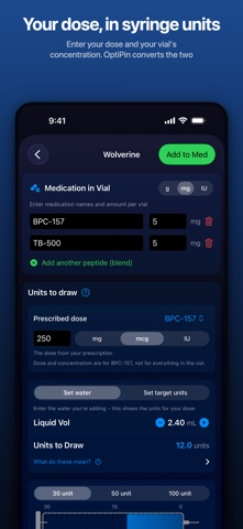 Peptide & TRT Tracker: OptiPin Screenshot 3 of 10