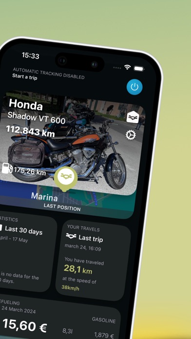 Motor bike Tracker - RideLog Screenshot