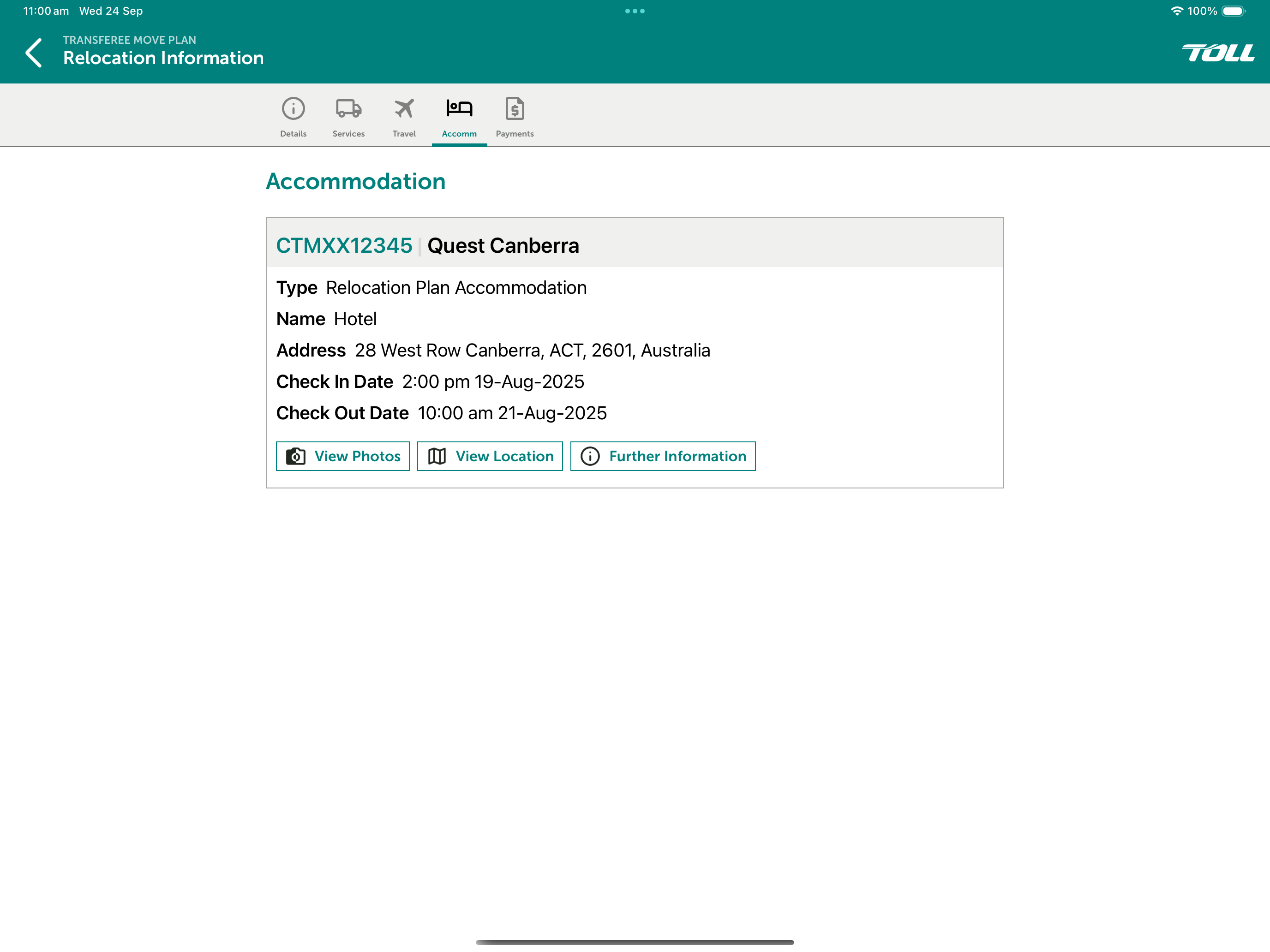 Toll Move Plan