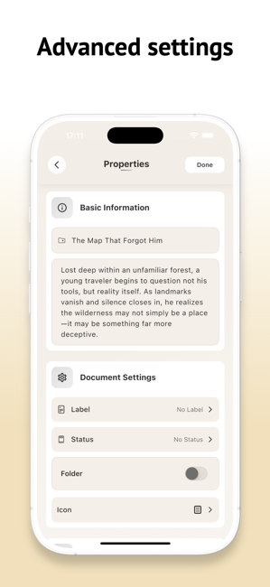 Capture d'écran de l'application d'écriture pour les écrivains