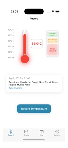 Body Temperature & Thermometer iPhone screenshot
