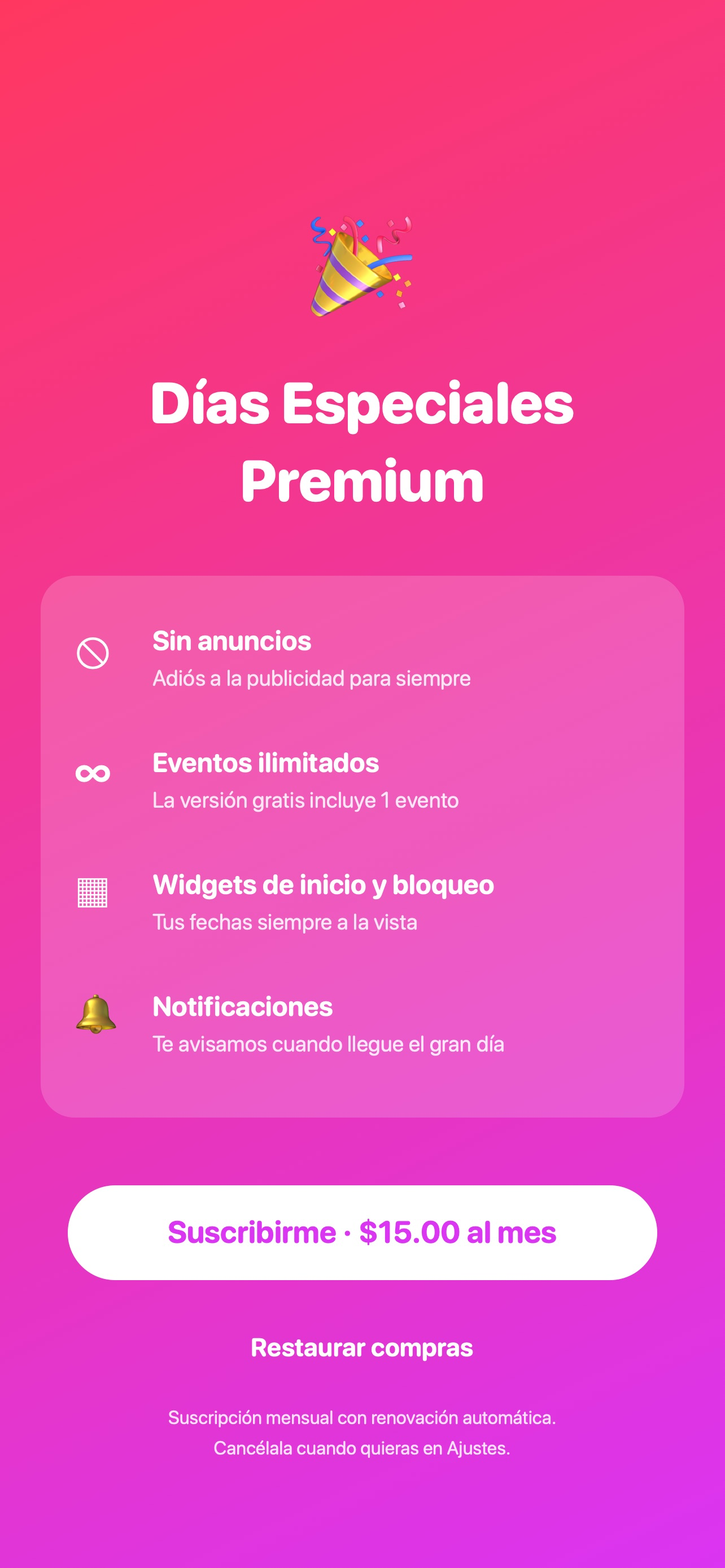 Cuenta Atrás: Fechas y Widgets screenshot 2