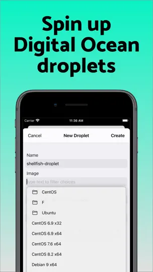 Capture d'écran de ShellFish For Business sur iPhone 8