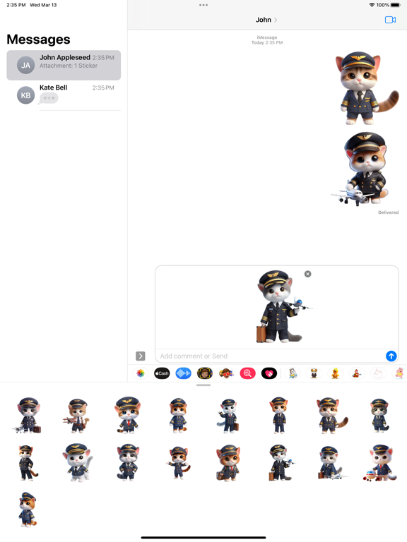 Screenshot #6 pour Pilot Kitten Stickers