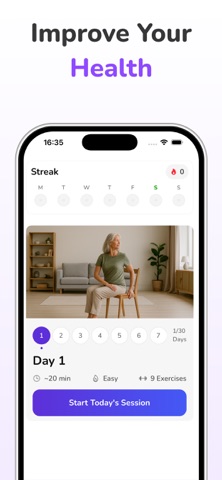 Chair Yoga for Seniors ChairOn iPhone screenshot