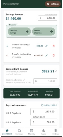 Paycheck Planner: Calculator app screenshot