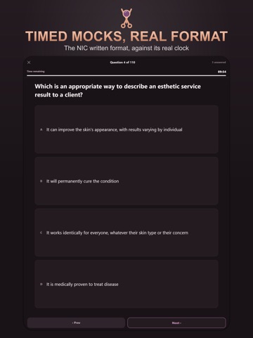 Esthetician State Board Exam iPad screenshot