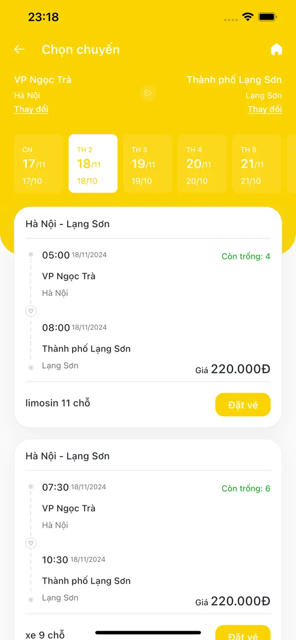 Screenshot #2 pour Xe Huy Võ Hà Nội - Lạng Sơn